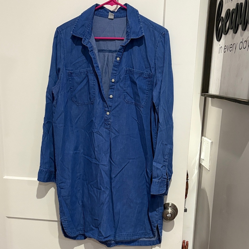 Blue Denim Shirt Dress